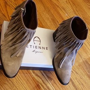 Etienne Aigner slate stylish fringe booty